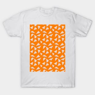 Paper Planes Pattern | White Orange T-Shirt